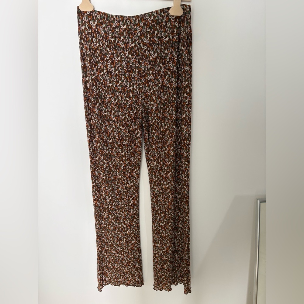 Mango Brown Floral Patterned Pants